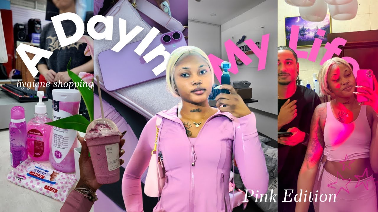 A Pink Day in My Life | GRWM, Hygiene Shopping, Starbucks Date & Bae Came Over 💕