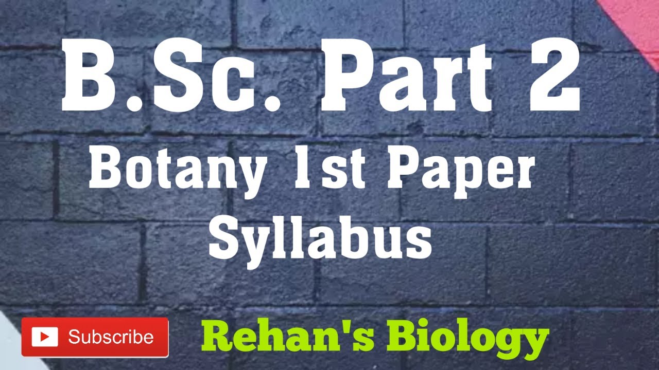 #B.Sc. 2nd Year Botany Syllabus in hindi  #Rehan's Biology #B.Sc.2nd year Botany 1st Paper