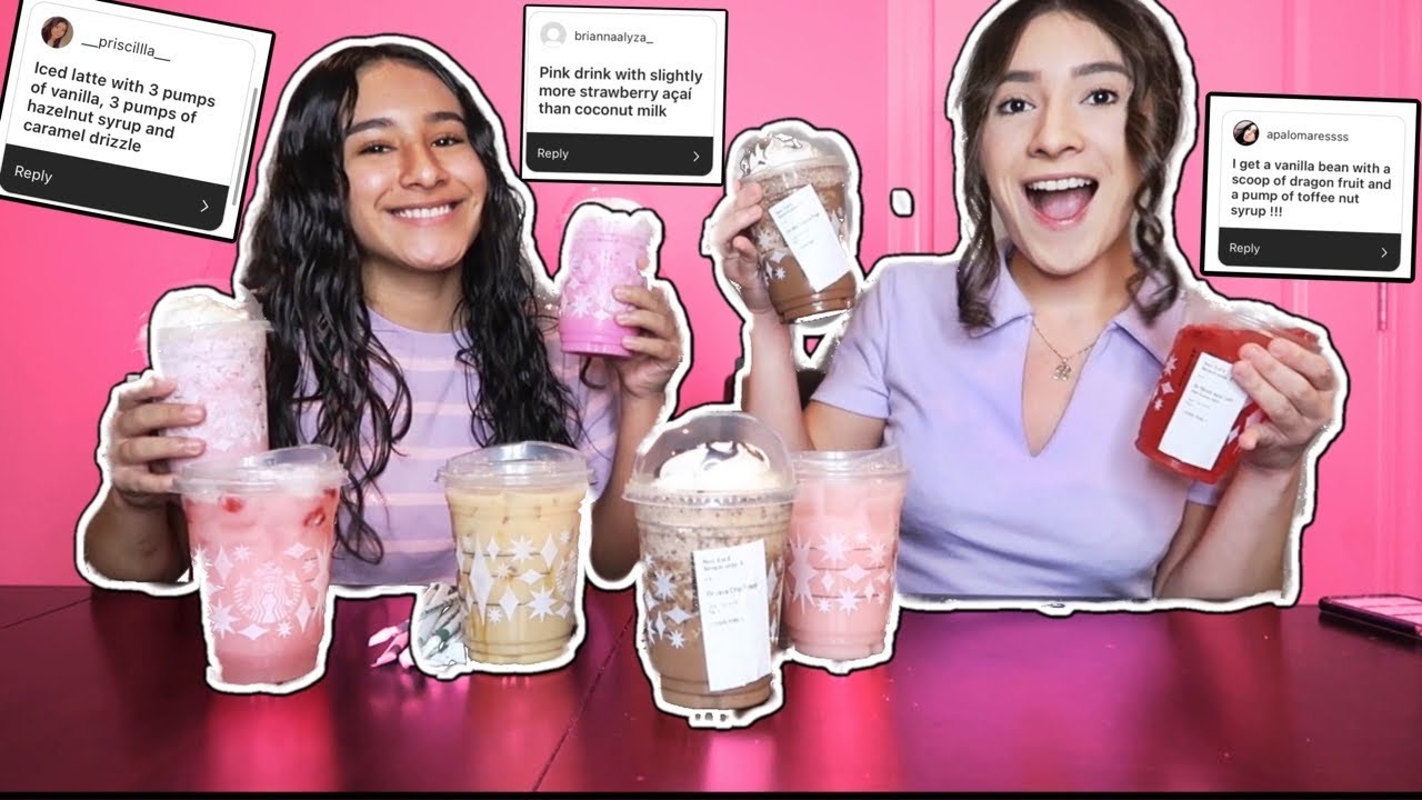 TRYING our subscribers FAVORITE Starbucks DRINKS || Vlogmas Day 17!