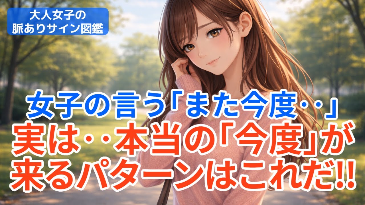 女子の｢また今度｣は2種類ある!?　その｢また今度｣は脈ありか、終了か【大人女子の脈ありサイン】