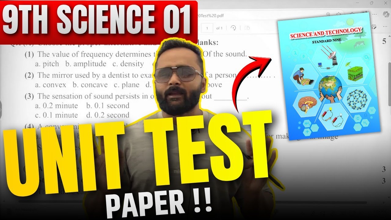 9th Science 1 Unit Test Paper 2025 | Pradeep Giri Sir