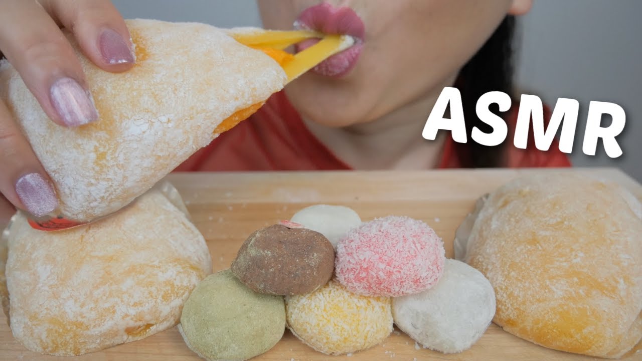GIANT Mango Mochi with Mini Assorted Mochi *Relaxing Soft Squishy Sounds| N.E Let's Eat
