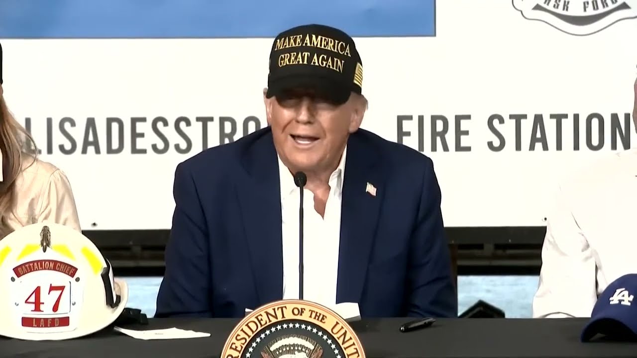 Full Trump press conference: After LA fires tour, panel focuses on rebuilding & wildfire prevention