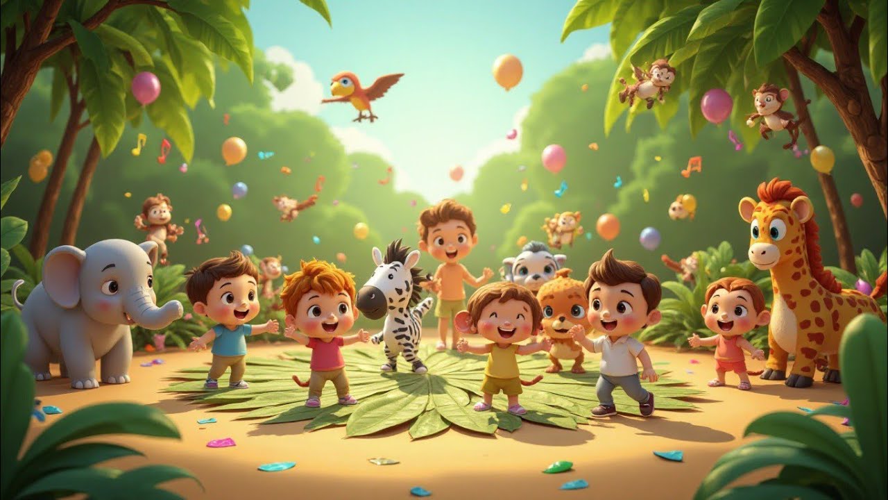 Hip Hip Hooray Jungle Dance |Fun Jungle Dance Party | Animal Friends Play & Sing Together |