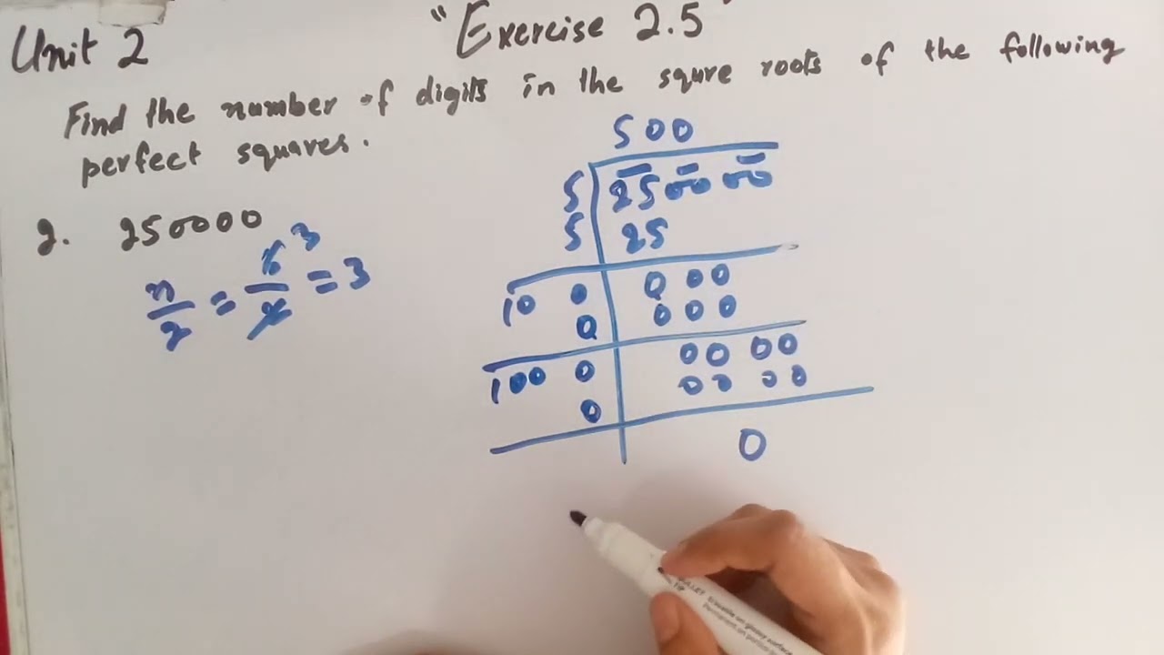 8th Class Math Exercise 2.5 - Find the number of the digits in the square root