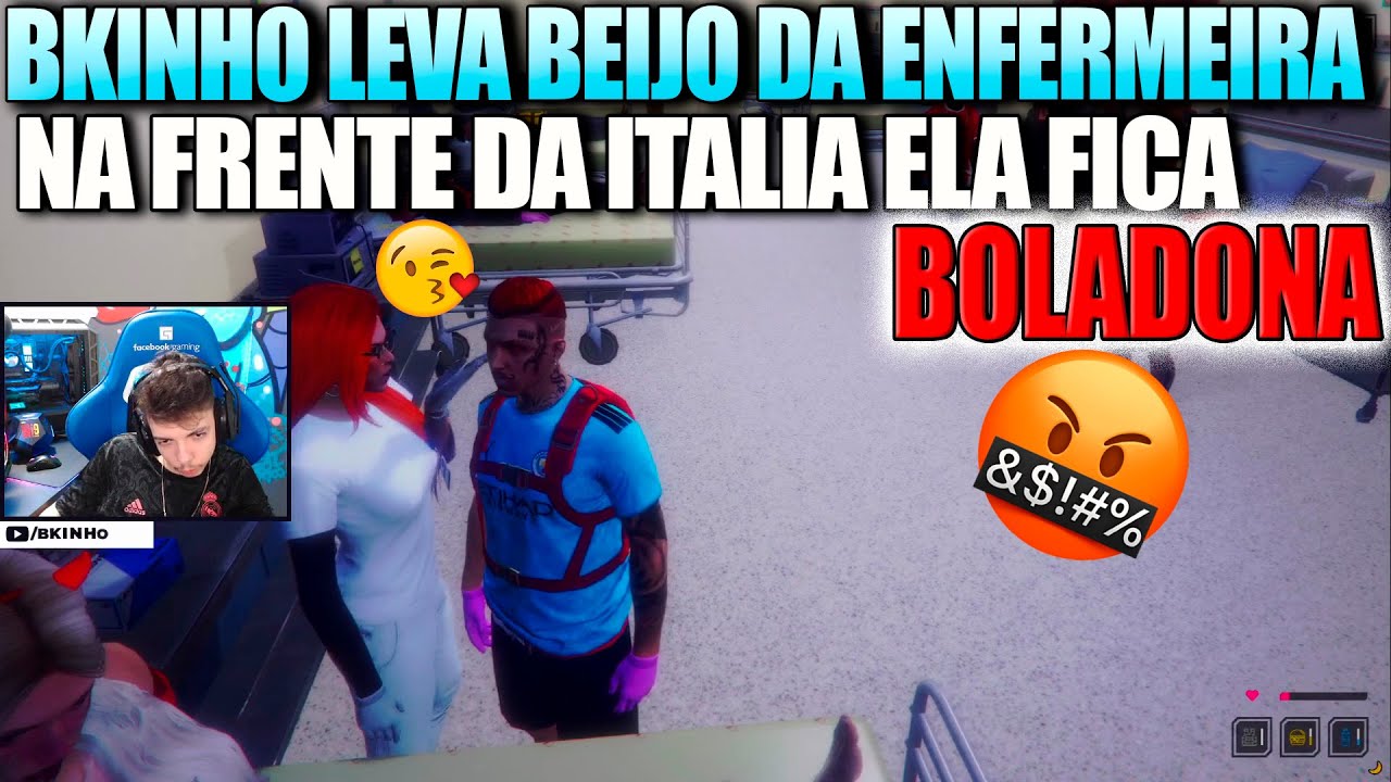 BKINHO RECEBE BEIJO DA ENFERMEIRA NA FRENTE DA ITÁLIA FICOU BOLADA (RESENHA)