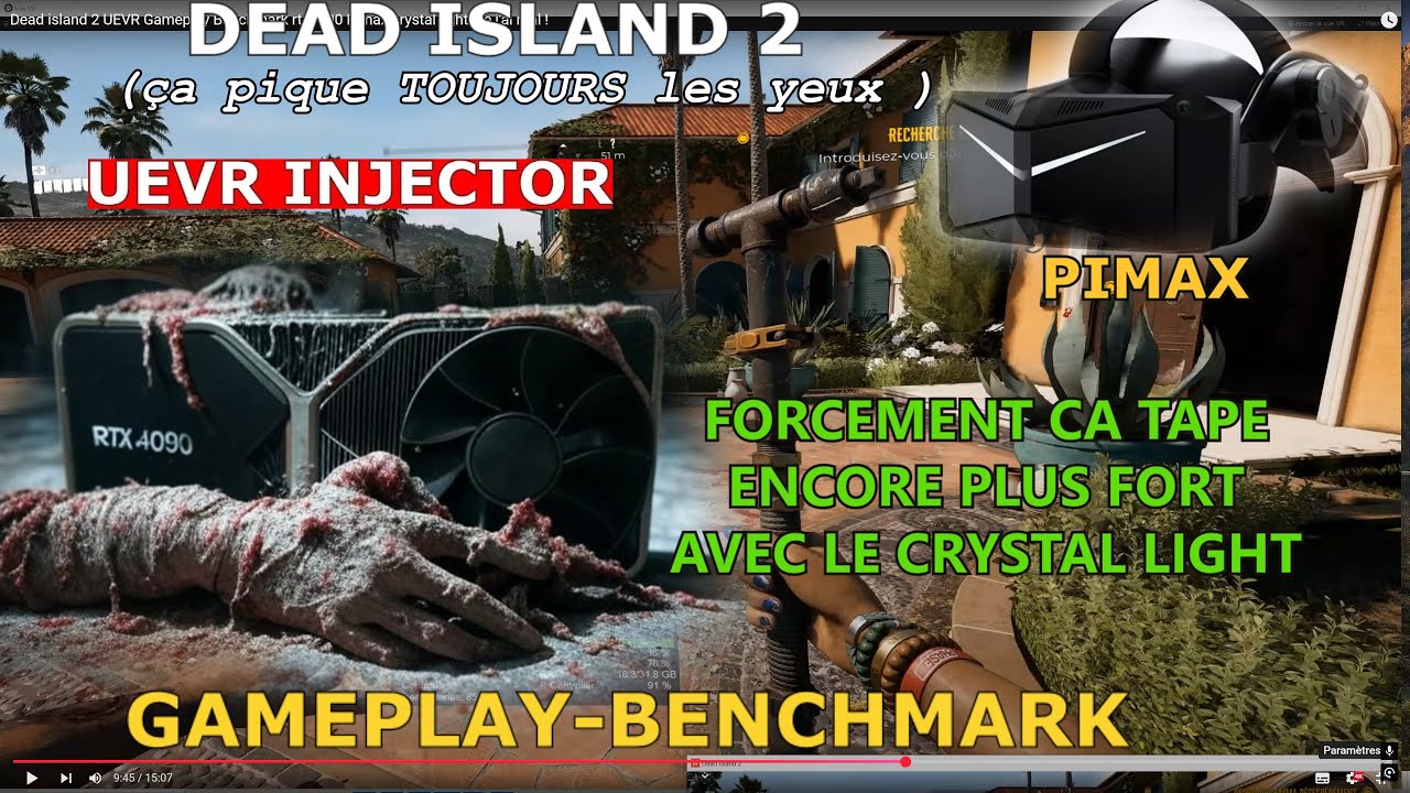 Dead island 2 UEVR Gameplay Benchmark rtx4090 Pimax crystal light aie j'ai mal !