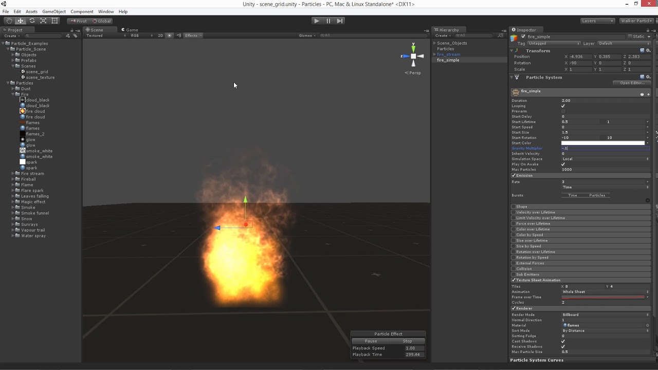 unity 3D particles  Fire simple  - fire