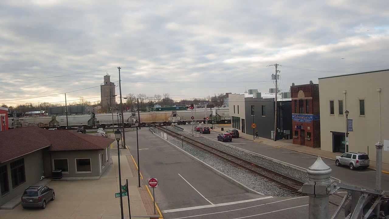 CSX Law Enforcement Train crossing the diamond in Seymour on 3-18-24