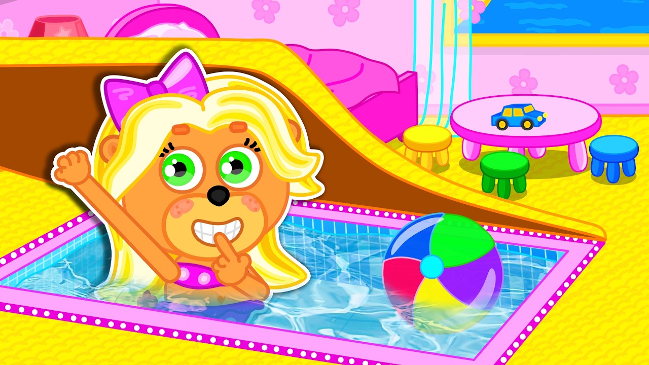Lion Family | I Built a Secret Pool in My Daughter's Room | Cartoon for Kids