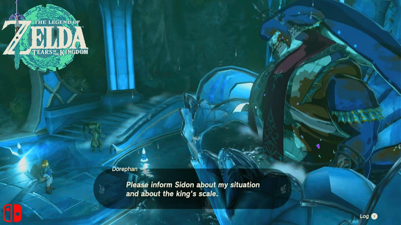 Legend Zelda Tears of Kingdom - King Dorephan on Waterfall Pristine Sanctum & Lanayru GS