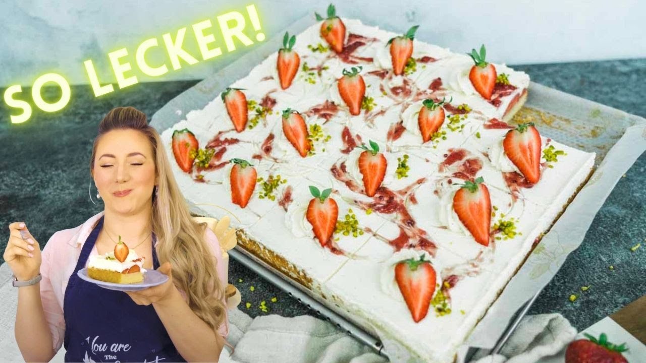 🤤🍓 ERDBEER SCHMANDKUCHEN VOM BLECH - 😳🤤 zum Muttertag - Erdbeer Blechkuchen mit Schmand