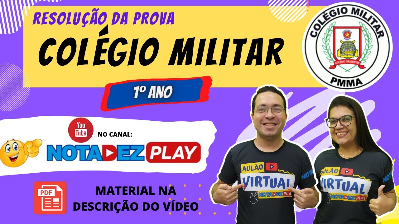 Resolução da prova do Colégio Militar - 1º ano