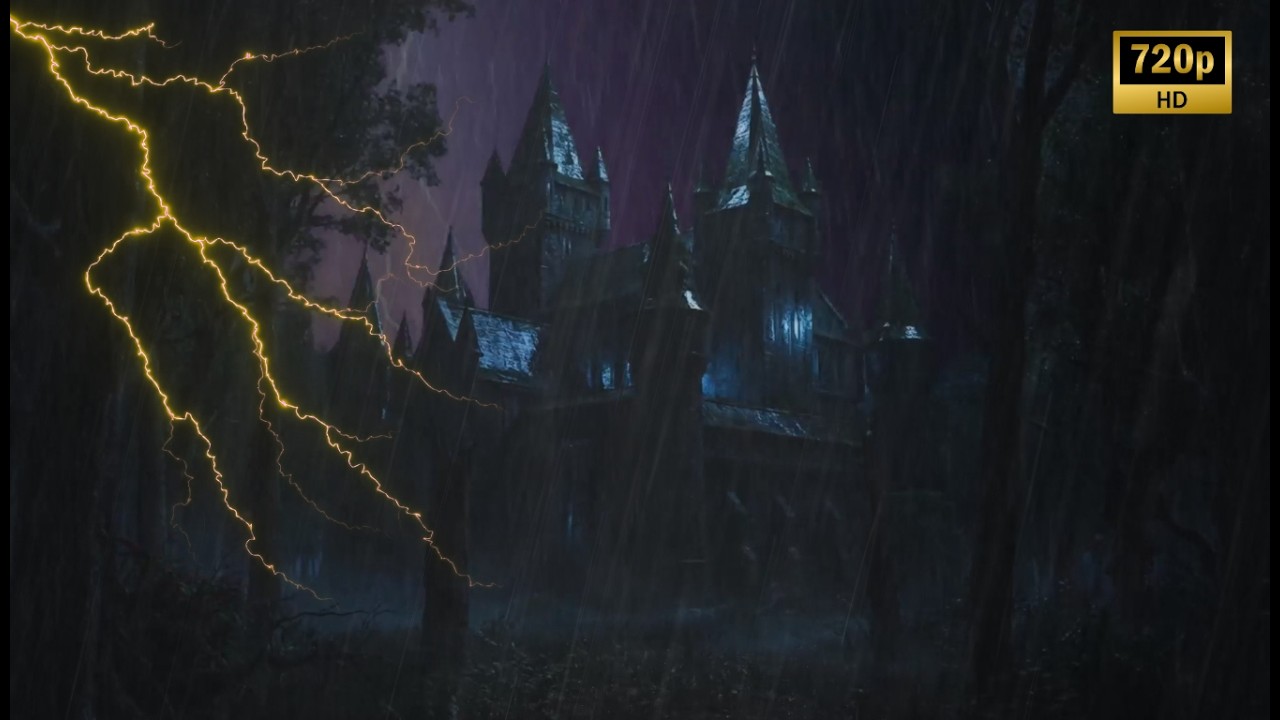 Lose Yourself in Rainy Night 🌧️⚡️⚡️ Powerful Thunder and Rain for Sleep Instantly & Escape Stres