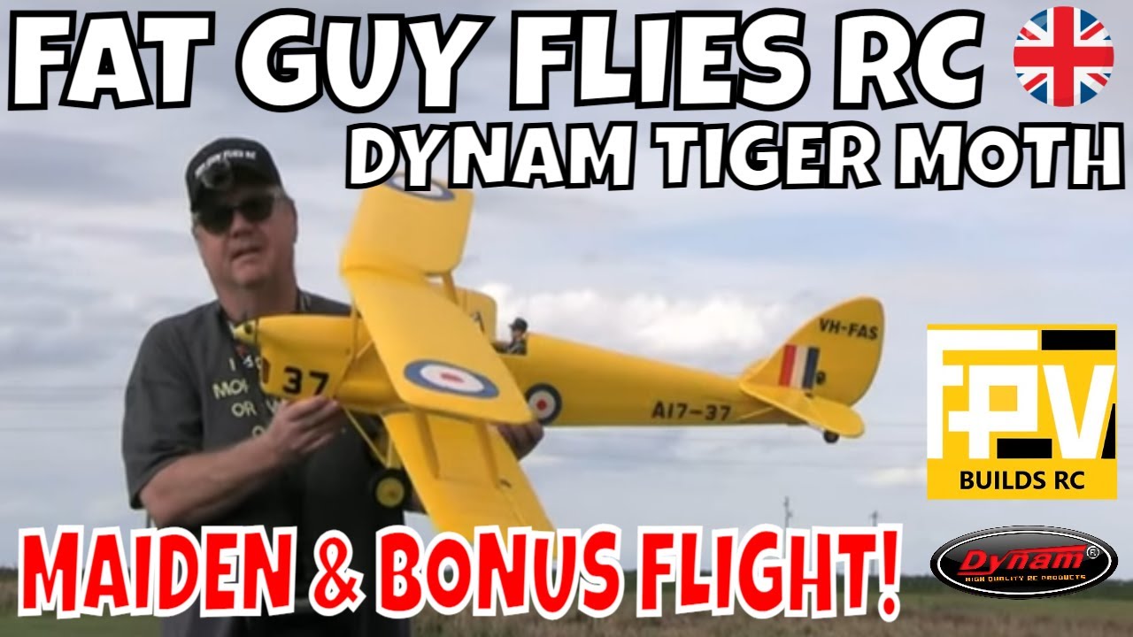 DYNAM TIGER MOTH MAIDEN & BONUS FLIGHT by FGFRC #aviation #rcplane #rc