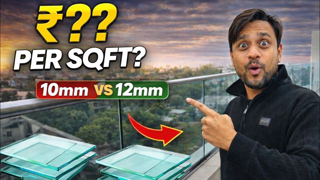 Balcony Glass Railing Cost 2026 | 10mm vs 12mm Comparison + Full Price Breakdown 😳