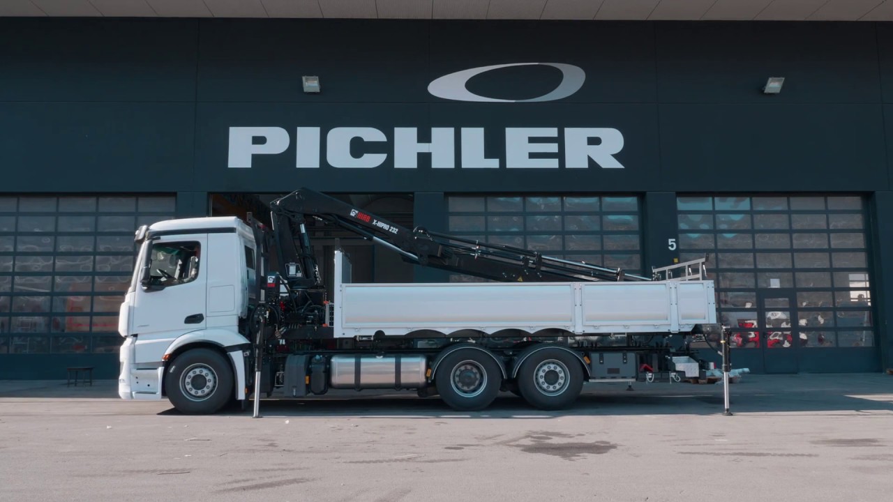 Wechselsystem mit HIAB Kran auf Mercedes Benz Antos 2551 6x2