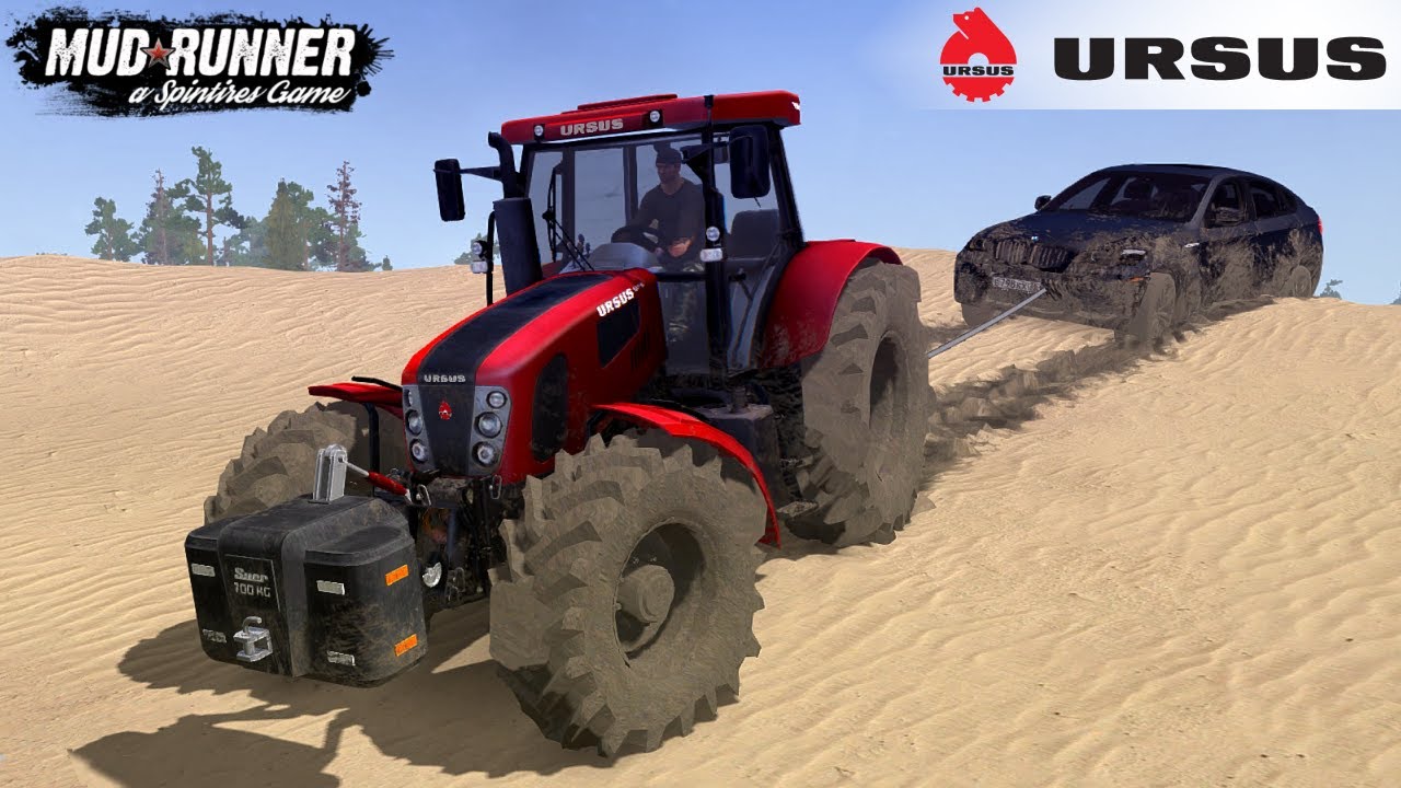 Spintires: MudRunner - URSUS 15014 Tractor Pulls Out Of The Sand Stuck BMW X6