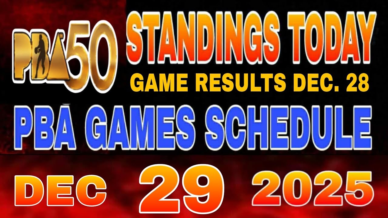 PBA Standings today as of December 28, 2025 | Pba Game results | Pba Schedule  December 29, 2025
