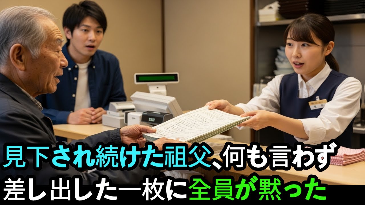 見下され続けた祖父、何も言わず差し出した一枚に全員が黙った