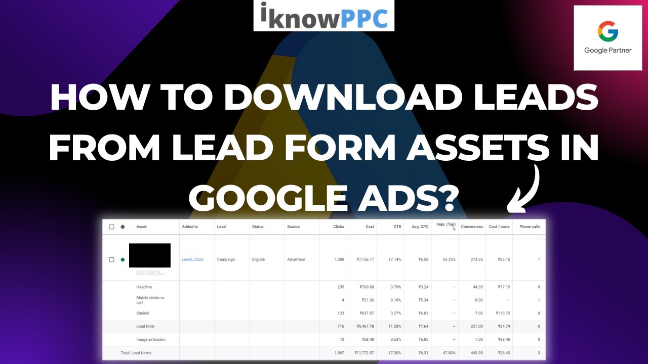 How to Download Leads from Lead Form Assets in Google Ads | Leads Download Google Ads | iKnowPPC