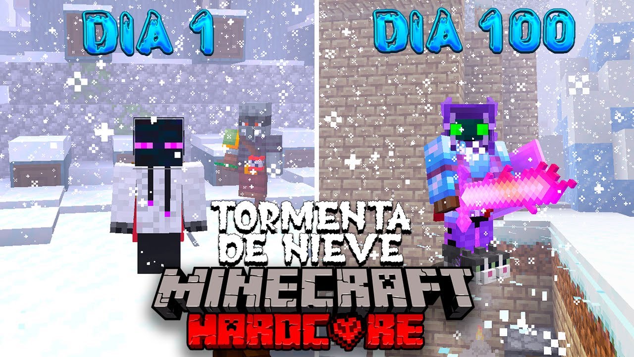 SOBREVIVI 100 DIAS en un MUNDO con una TORMENTA DE NIEVE INFINITA, HARDCORE..... (Me congele🥶🥶🥶) (2)