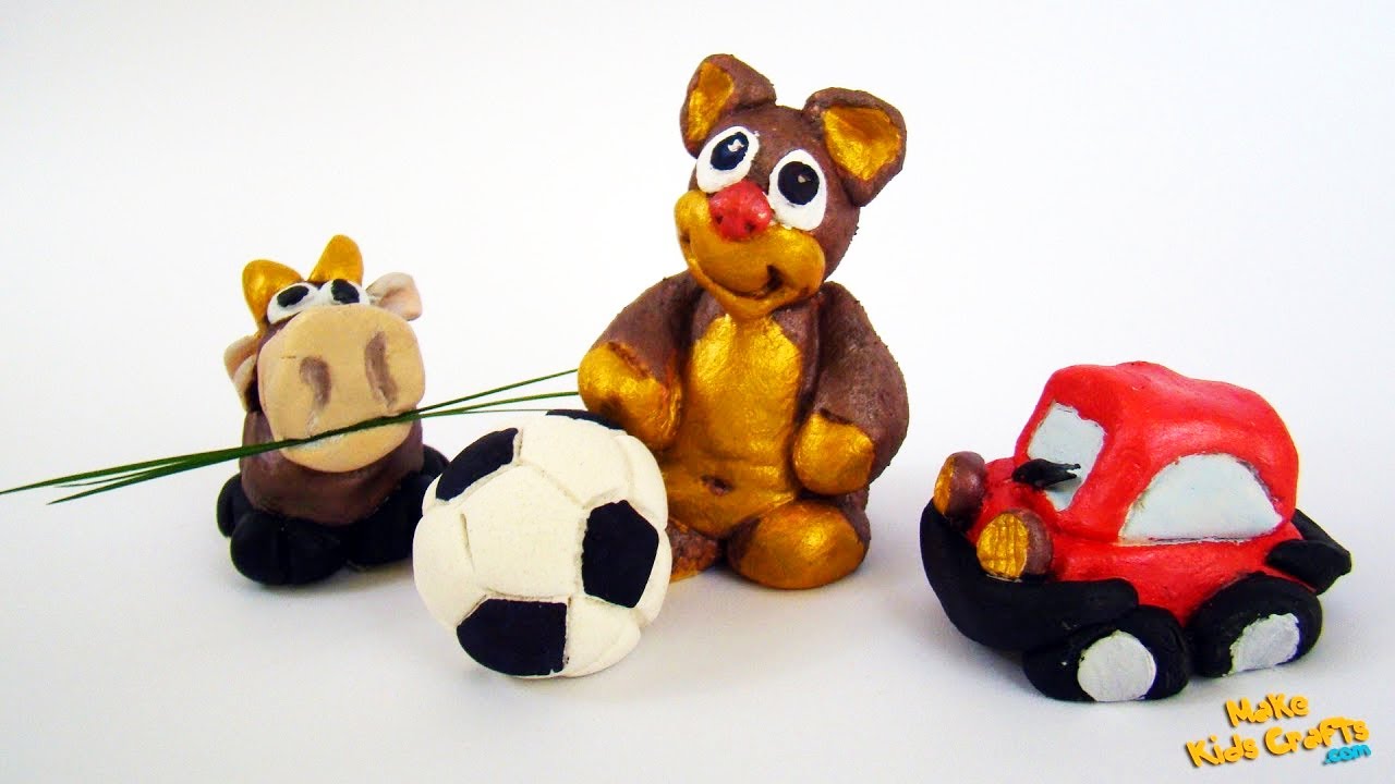 How to make Salt Dough Cow, Bear, Car, Ball. | Craft Ideas | DIY