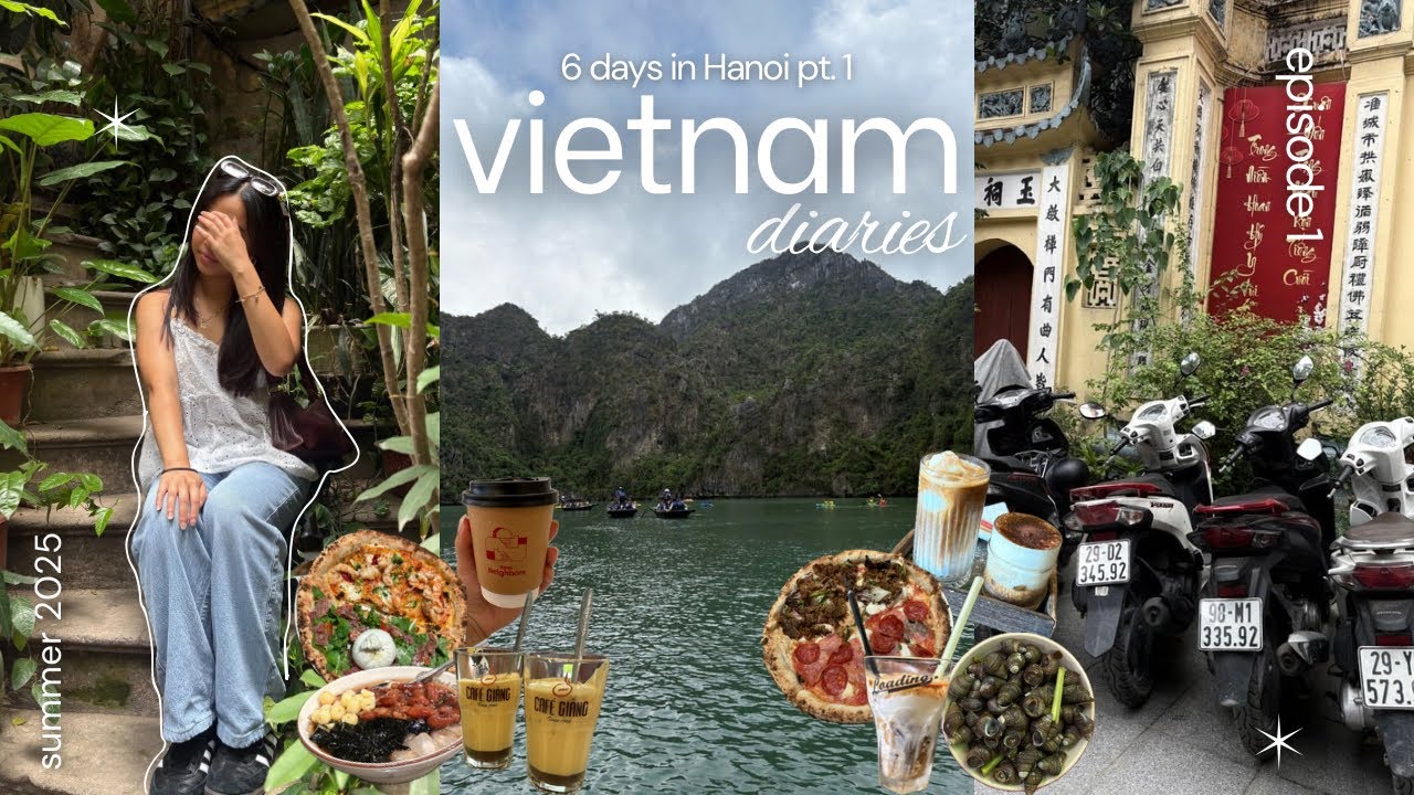 Видеоблог о Ханое, часть 1 🥢🇻🇳 | Походы по кафе, улица старого поезда, бухта Халонг, 3 дня в Ханое