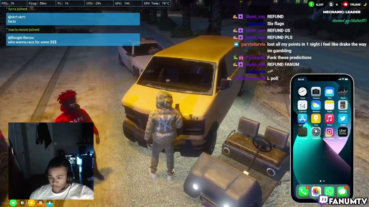 Fanum GETS CAUGHT SLIPPING!? Opps Steal The VAN!? 💨💨