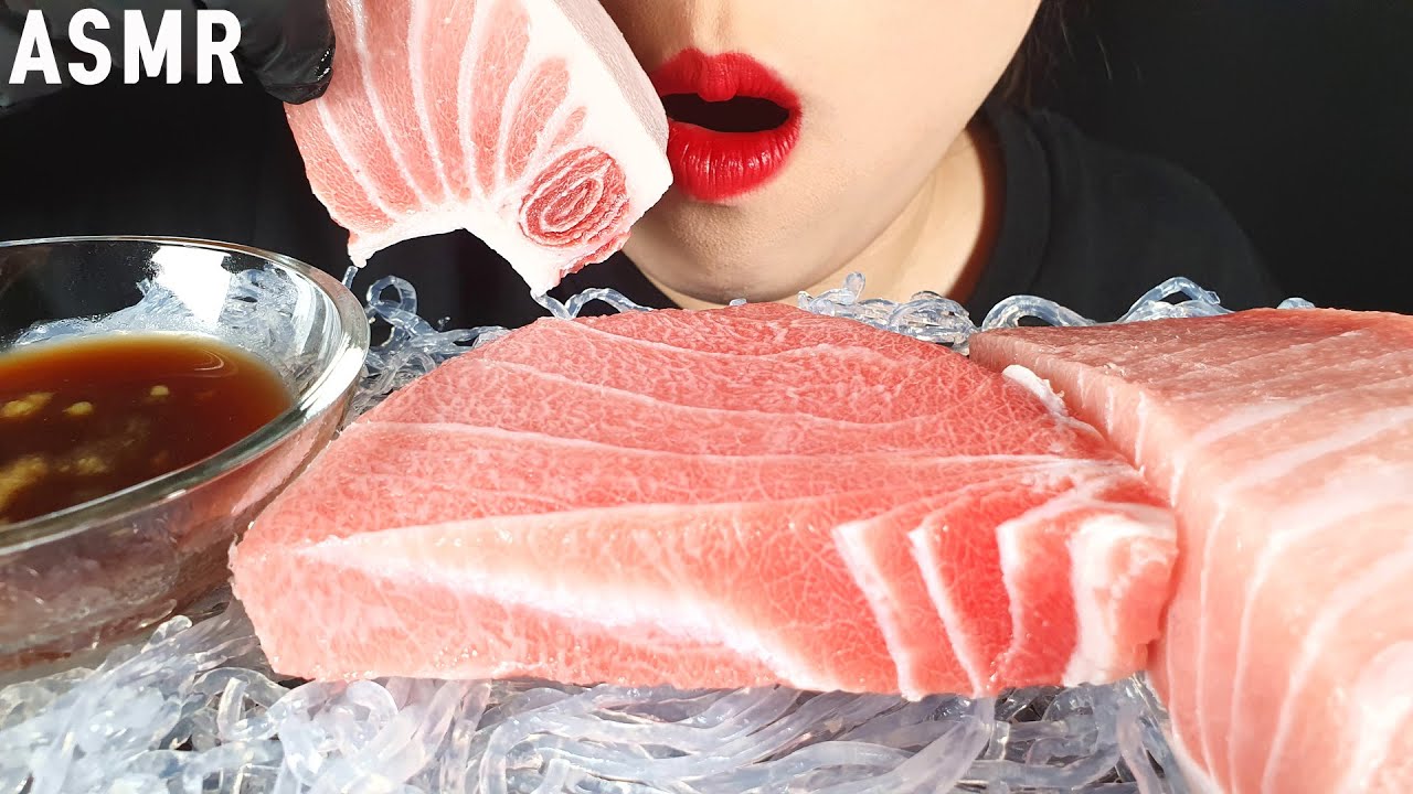 ASMR RAW TUNA 참치회 먹방  Eating Sounds Mukbang No Talking