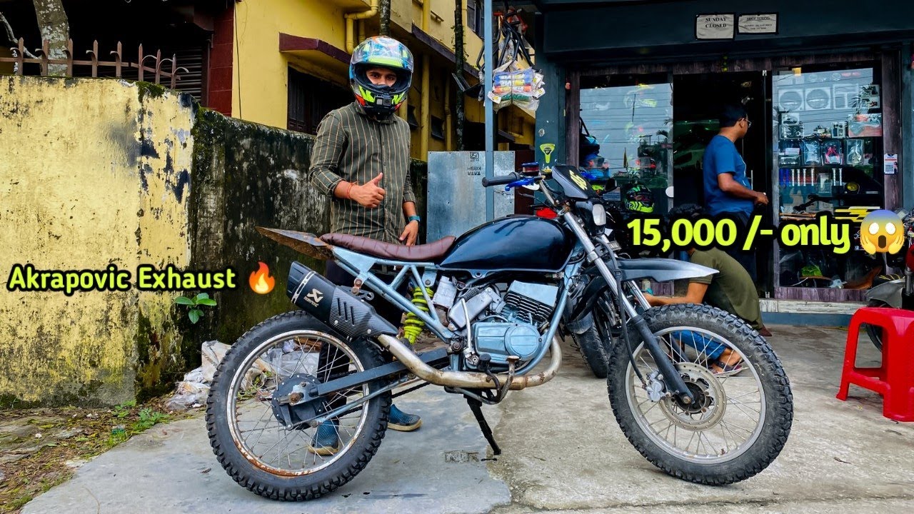 Self Made Dirt Bike with Akrapovic Exhaust🔥😳 in just 15,000   - Abhishek Vlogs