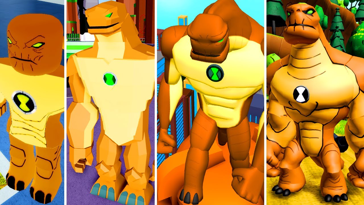EVOLUÇÃO DO ENORMOSSAURO NO BEN 10 - ROBLOX ! (Evolution Humungousaur)