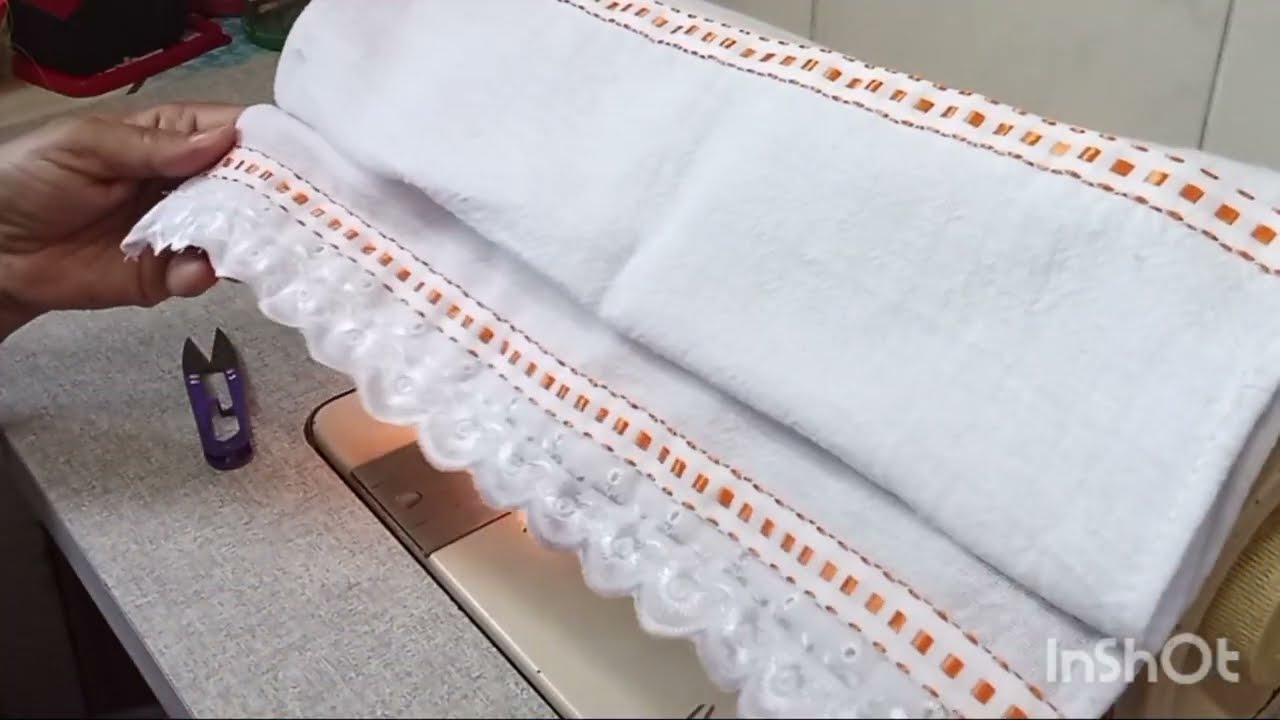 Fixação de Pintura de pano de prato + Acabamento em Bordado Inglês 