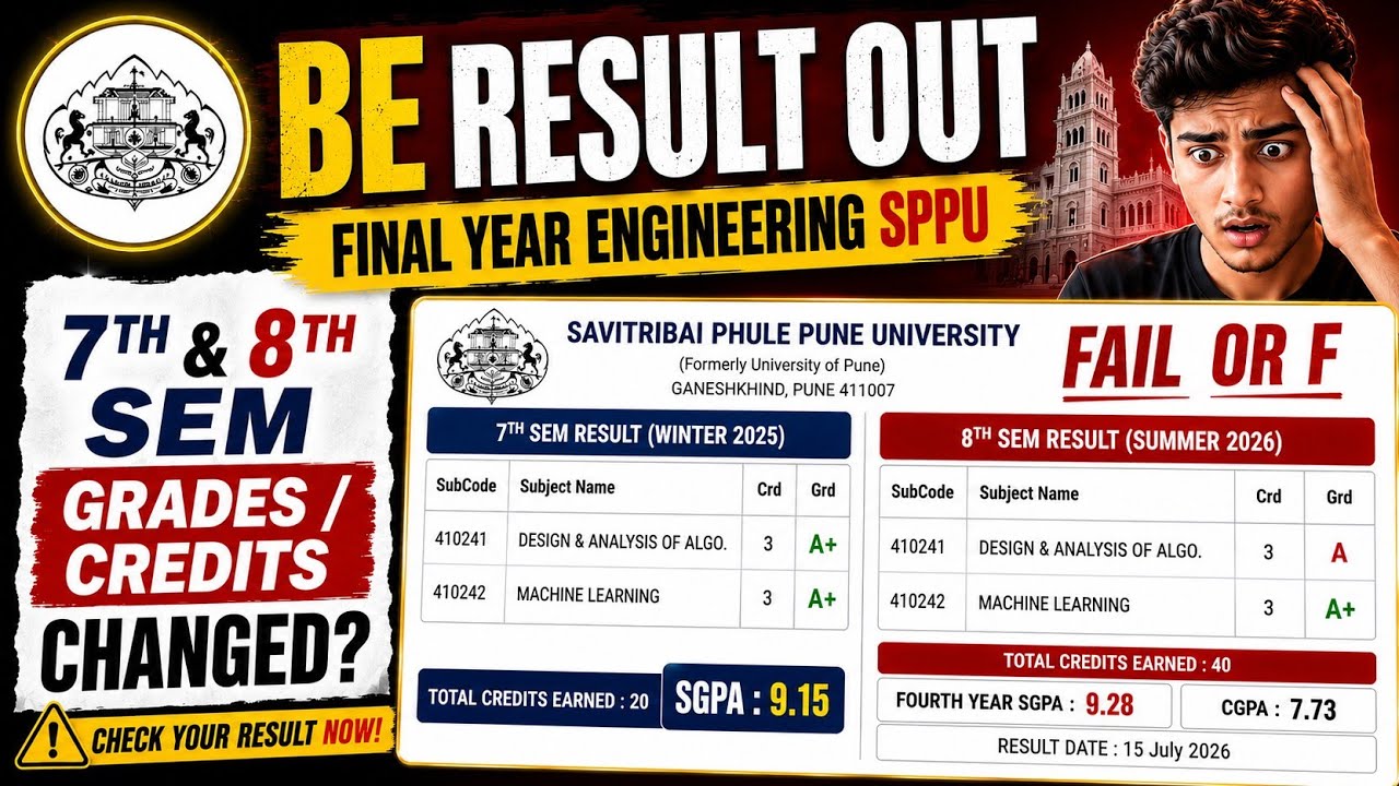 🚨 BE Final Year SPPU Result Problem 😱 | 7th & 8th Sem Grades/Credits Changed 🤔 | BE Final Year Engg 