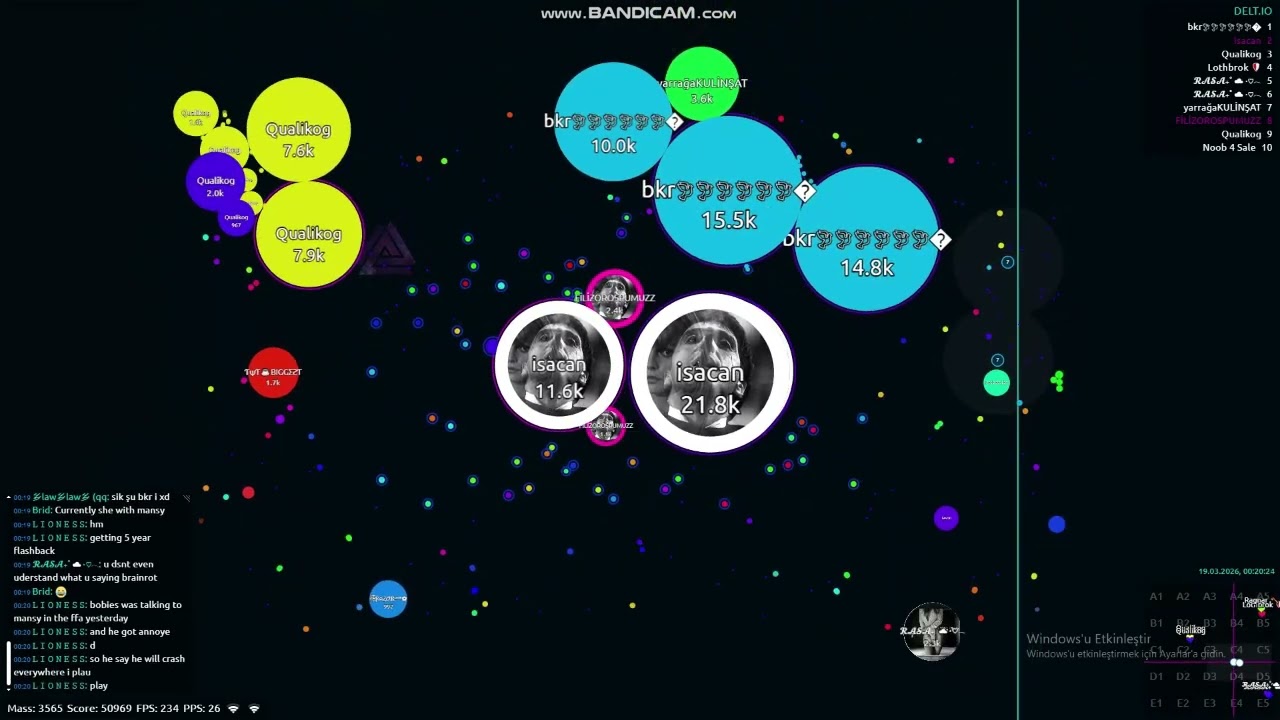 Ben Helaliyim Filiz Ve Beren'in - Almighty BKR VS Egomaniac İsa' - Agar.io Rookery Mothership'