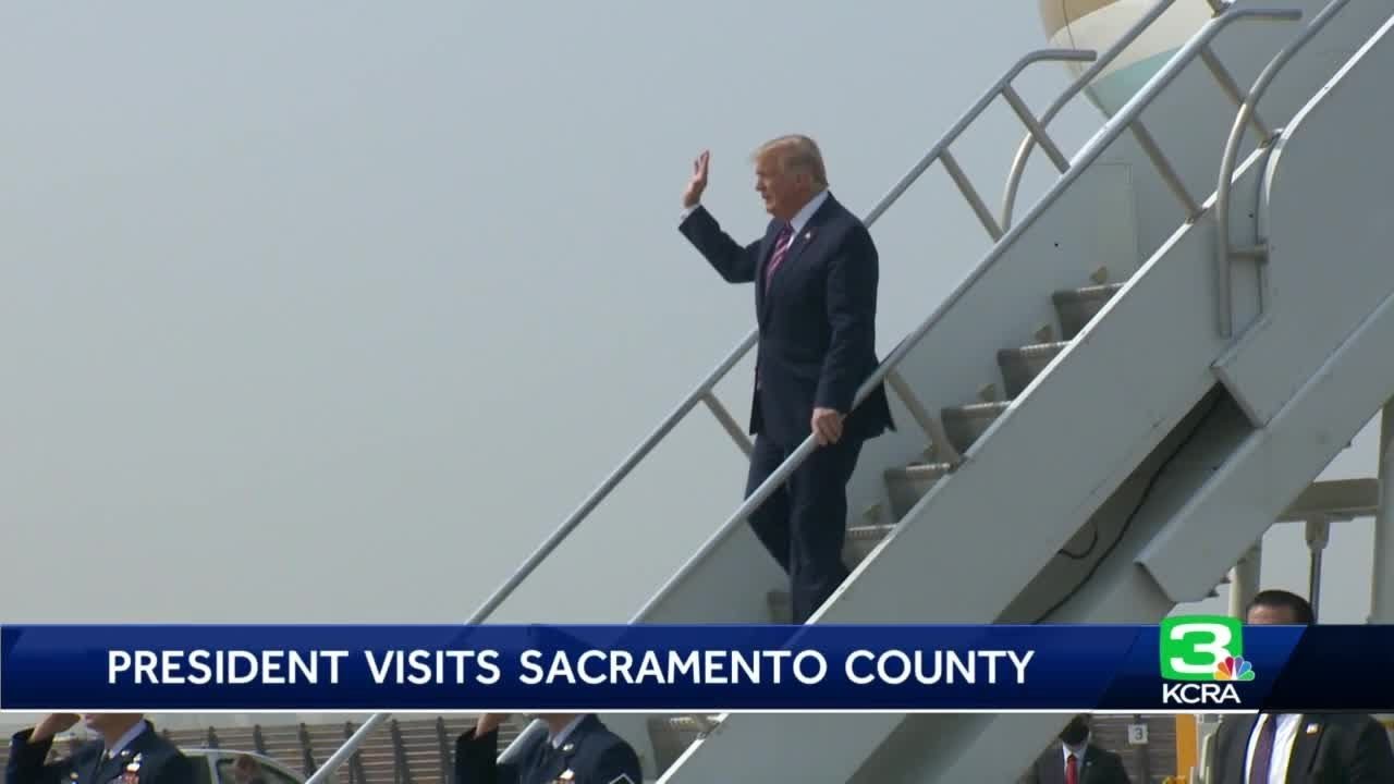 President Trump visits Sacramento amid historic wildfires