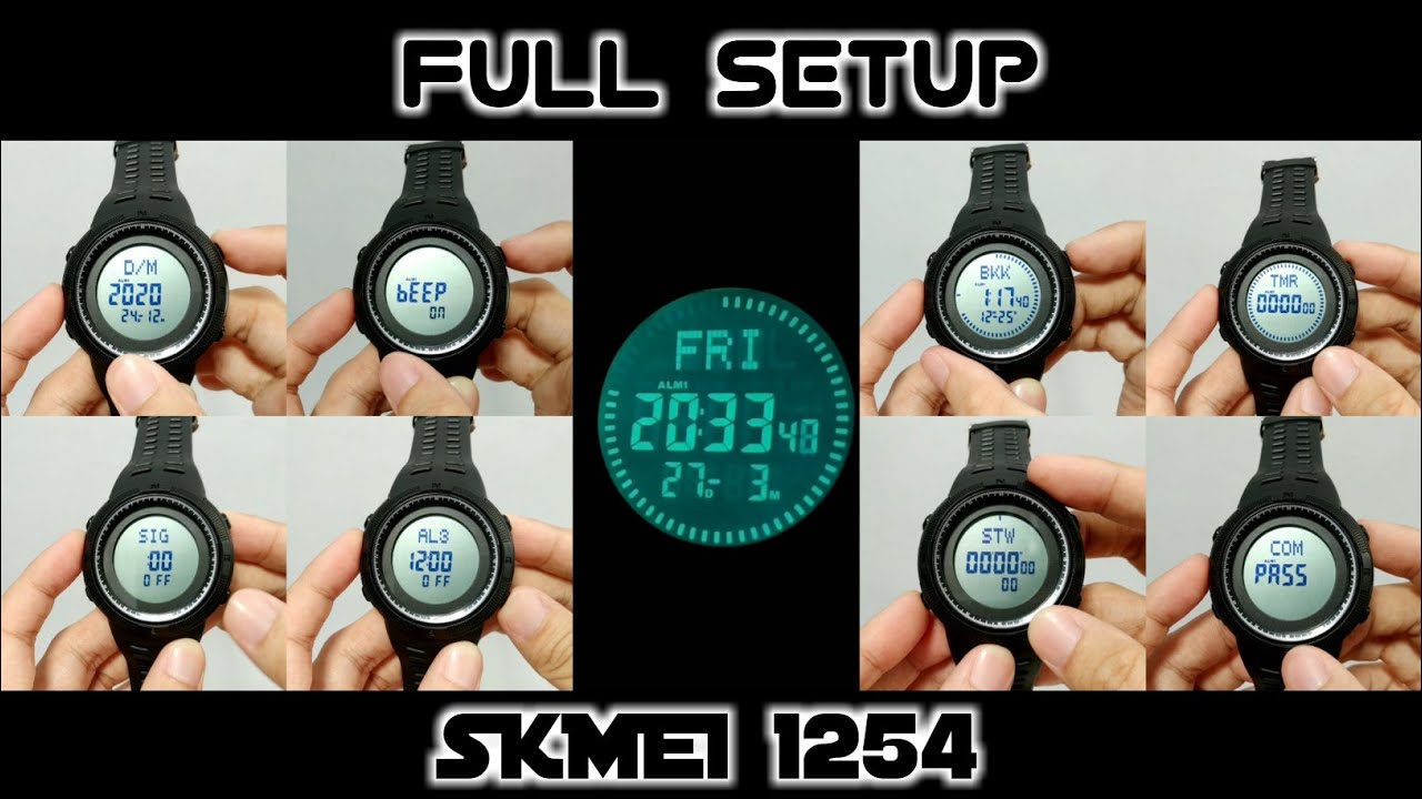 Cara Mengatur Jam Tangan SKMEI 1254 COMPASS, WORLD TIME (FULL SETUP)