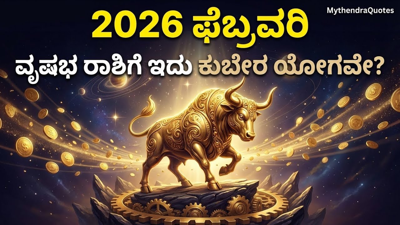 2026 ಫೆಬ್ರವರಿ ವೃಷಭ ರಾಶಿಗೆ ಇದು ಕುಬೇರ ಯೋಗವೇ? | Taurus February 2026 Horoscope Kannada |MythendraQuotes