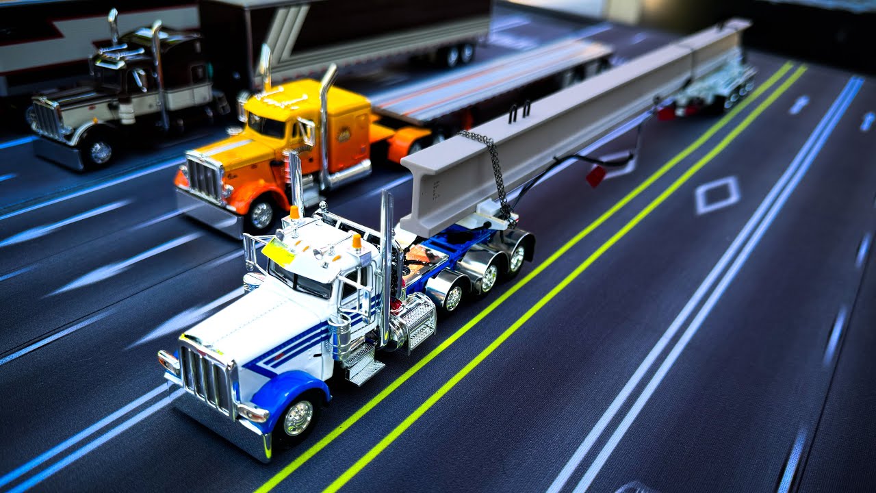 Распаковка Lamley: А вот и самосвалы! Сборка сверхдлинного самосвала Peterbilt Beam Hauler в масш...