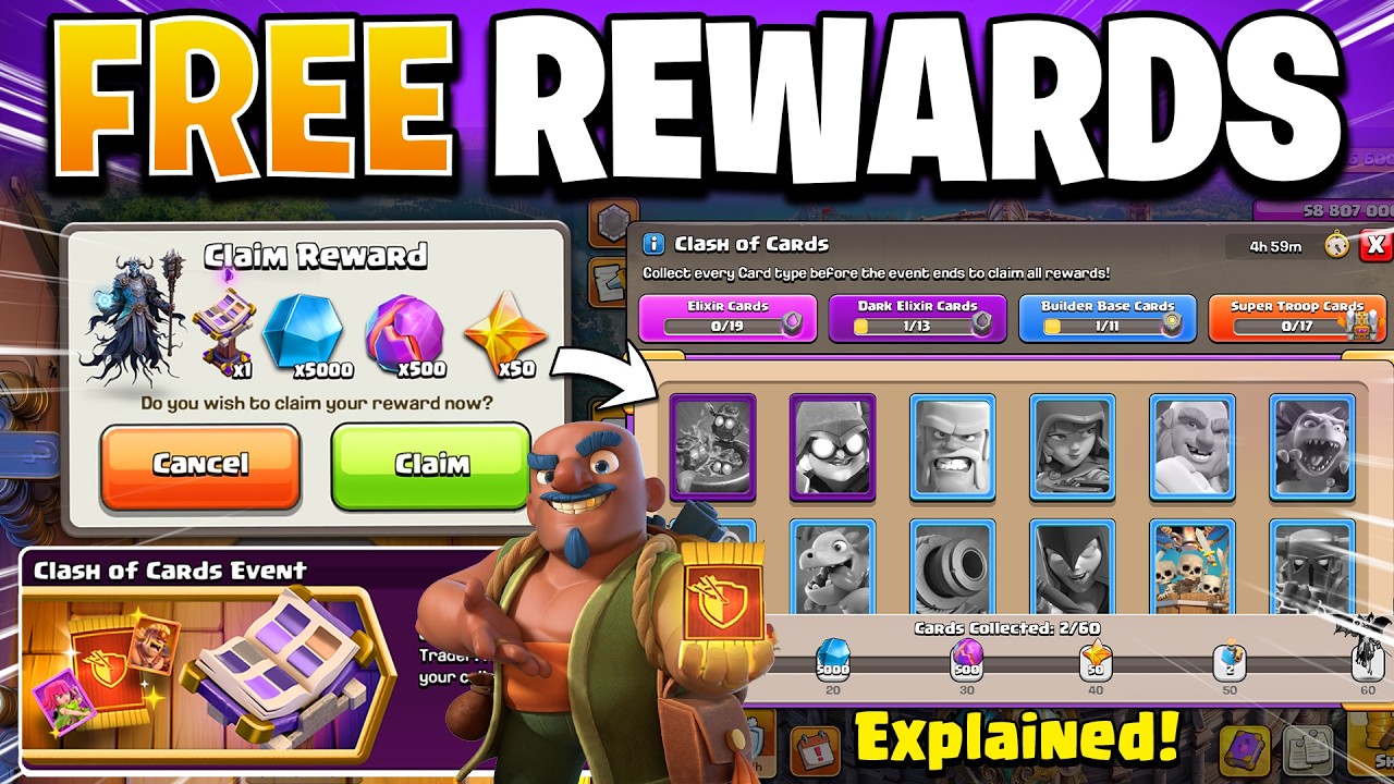 Clash of Cards Event Explained - FREE Legendary Skin & Rewards in Clash of Clans!