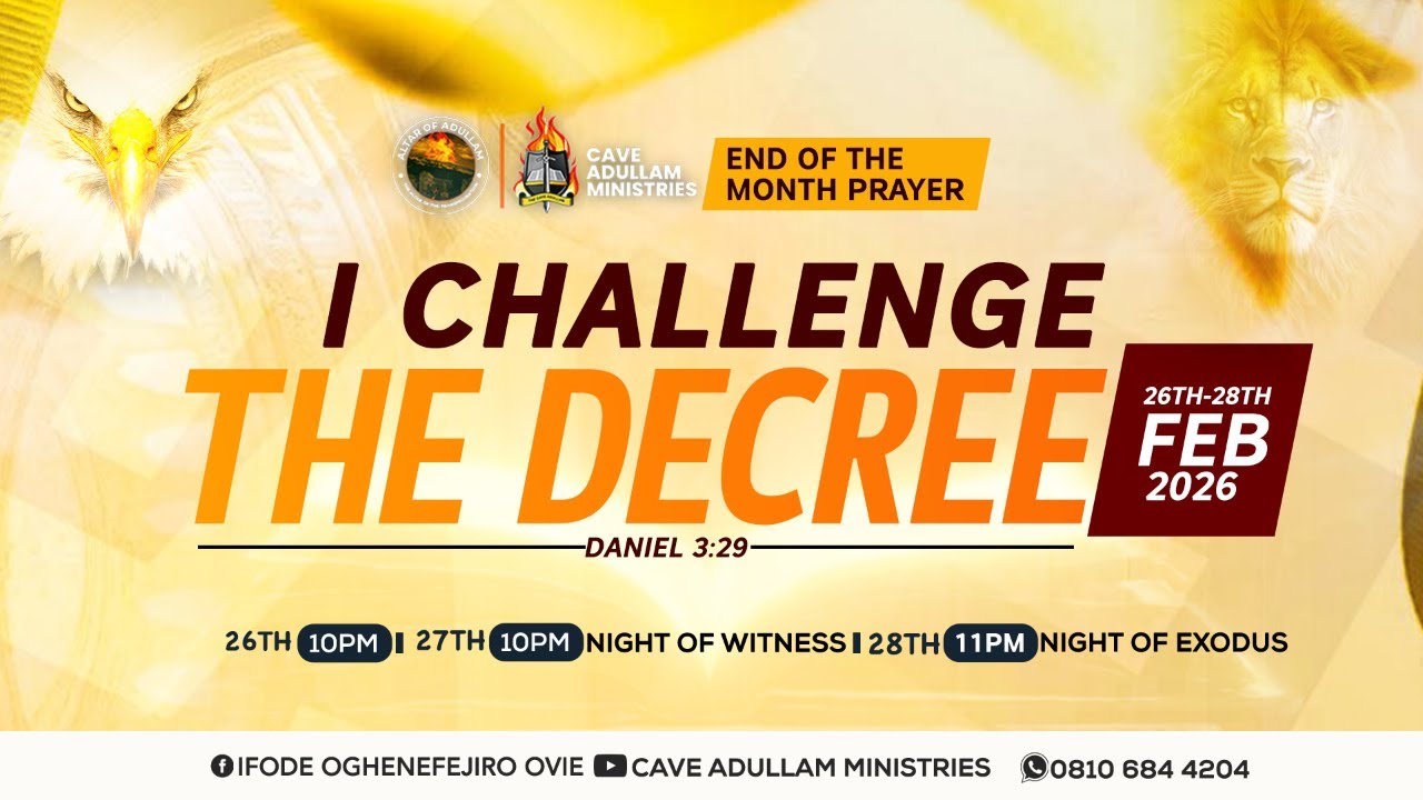 WELCOME TO OUR LIVE STREAM FROM CAVE ADULLAM MINISTRIES