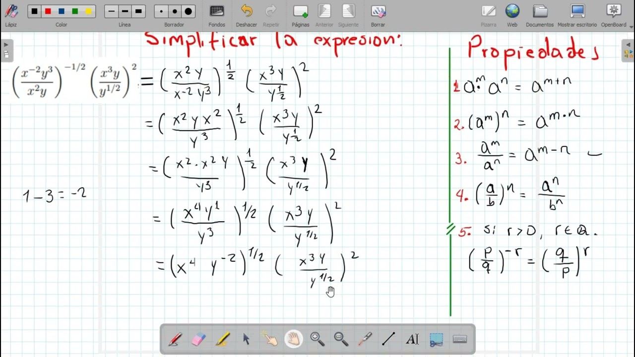 Cómo simplificar expresiones con exponentes racionales negativos y fracciones (súper fácil)