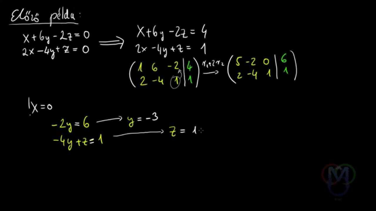 Inhomog&eacute;n line&aacute;ris egyenletrendszer megold&aacute;sa
