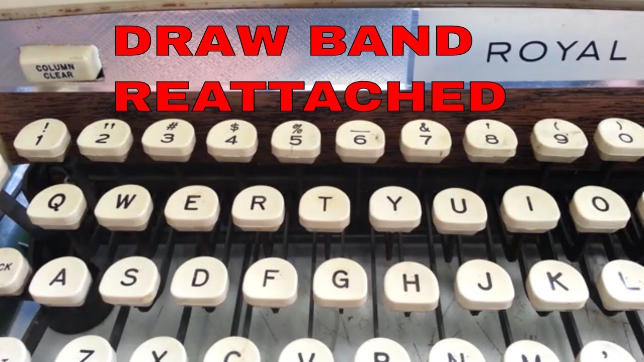 Royal Typewriter Draw Band String Cable Reattached Main Spring Wound