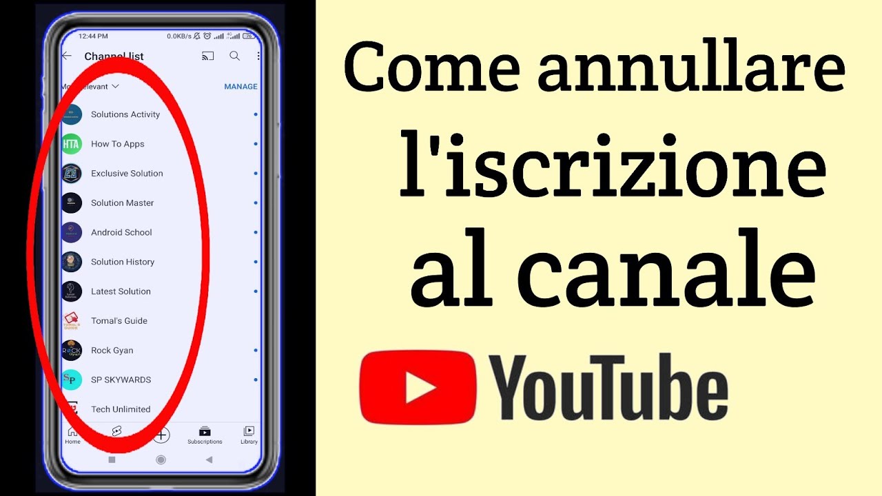 come rimuovere iscrizioni dai canali Youtube(2022)