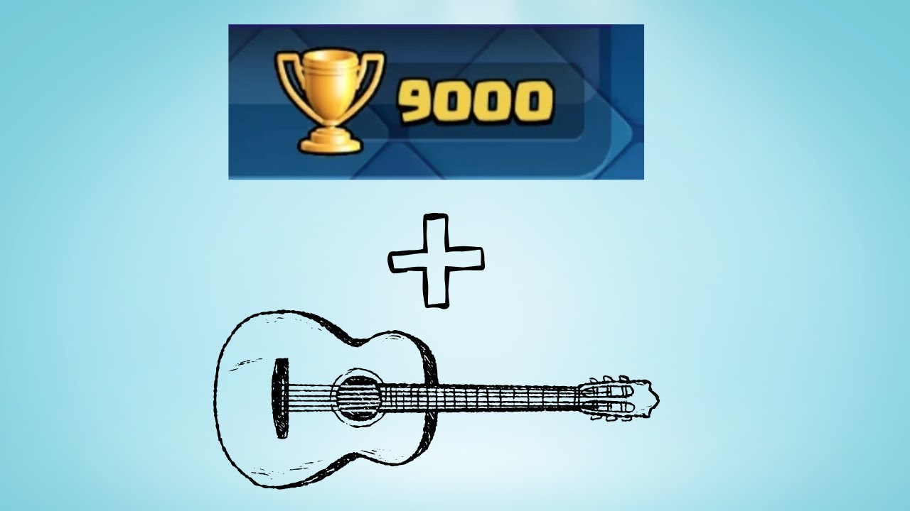 9000 trophies with a guitar