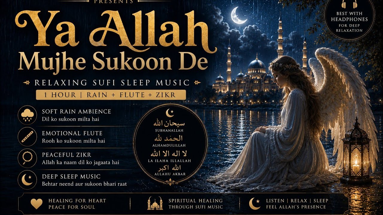 Deep Sufi Sleep Music 🤲 | Peaceful Rain Ambience & Islamic Zikr | Angel
