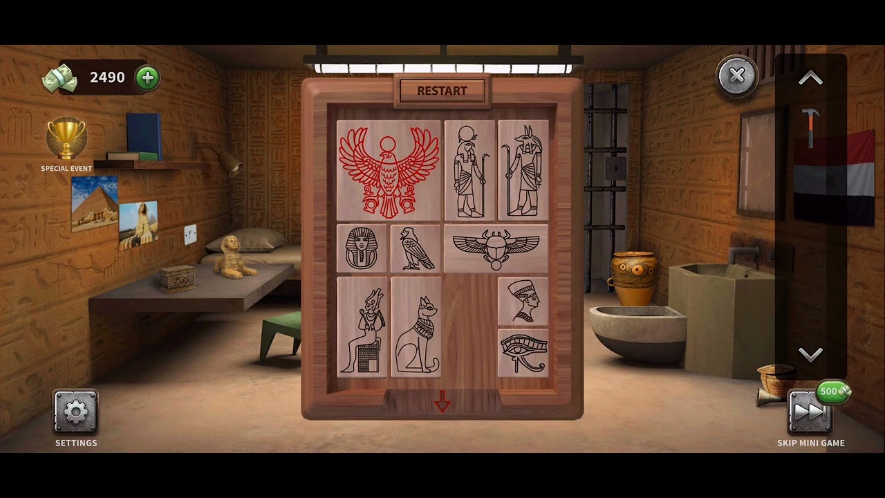 100 doors - escape from prison level 76 EGYPTIAN CELL