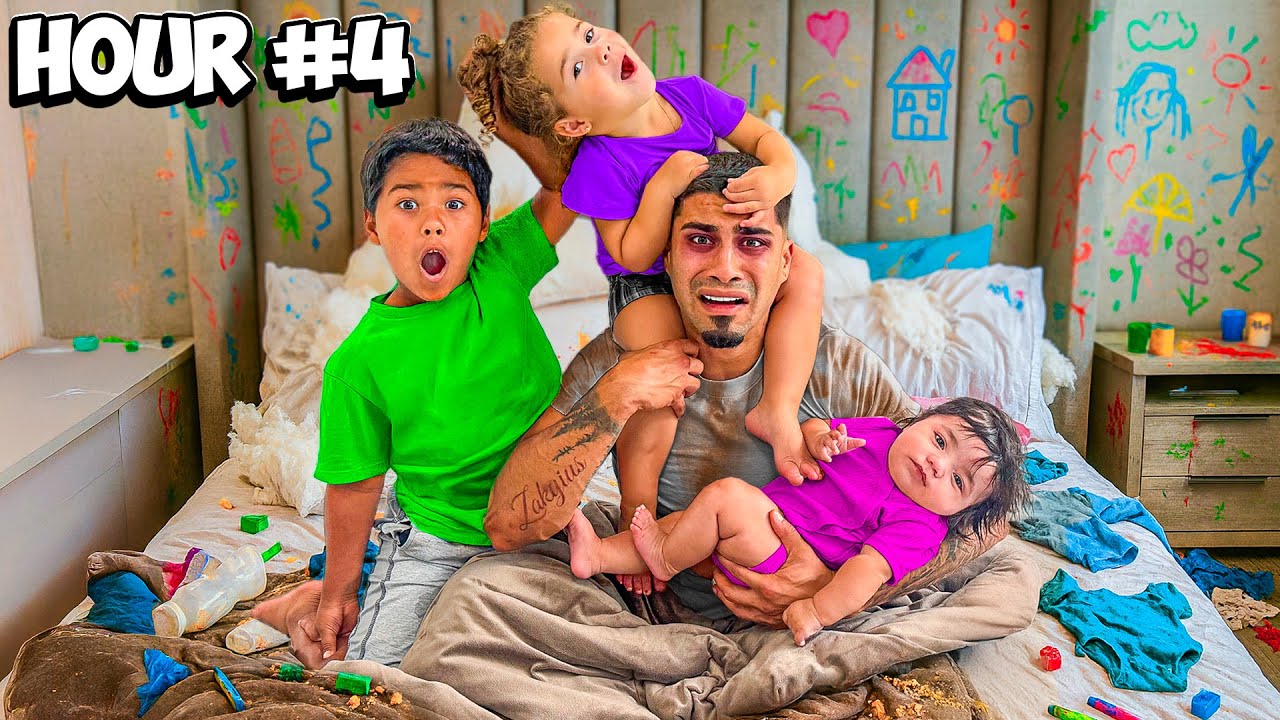 Becoming a SINGLE DAD For 24 HOURS! *she left us* 
