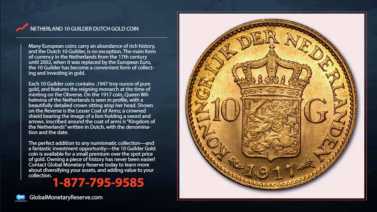 Netherland 10 Guilder Dutch Gold Coin